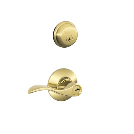 Schlage Schlage Accent Bright Brass Entry Lever 1-3/4 in. FB50NVACC505605